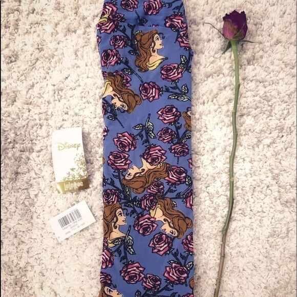 Vintage LuLaRoe Disney Beauty & The Beast LLR Leggings OS RARE - Picture 1 of 3